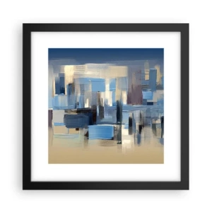 Affiche dans un cadre noir - Poster - Construction bleue - 30x30 cm