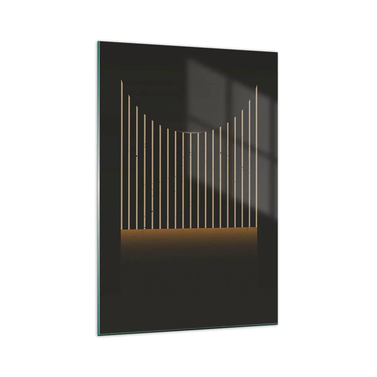 Impression sur verre - Image sur verre - Motif géométrique à rayures sur fond sombre - 70x100cm - Explorez les ténèbres - Décoration murale moderne pour le salon et la chambre ARTTOR