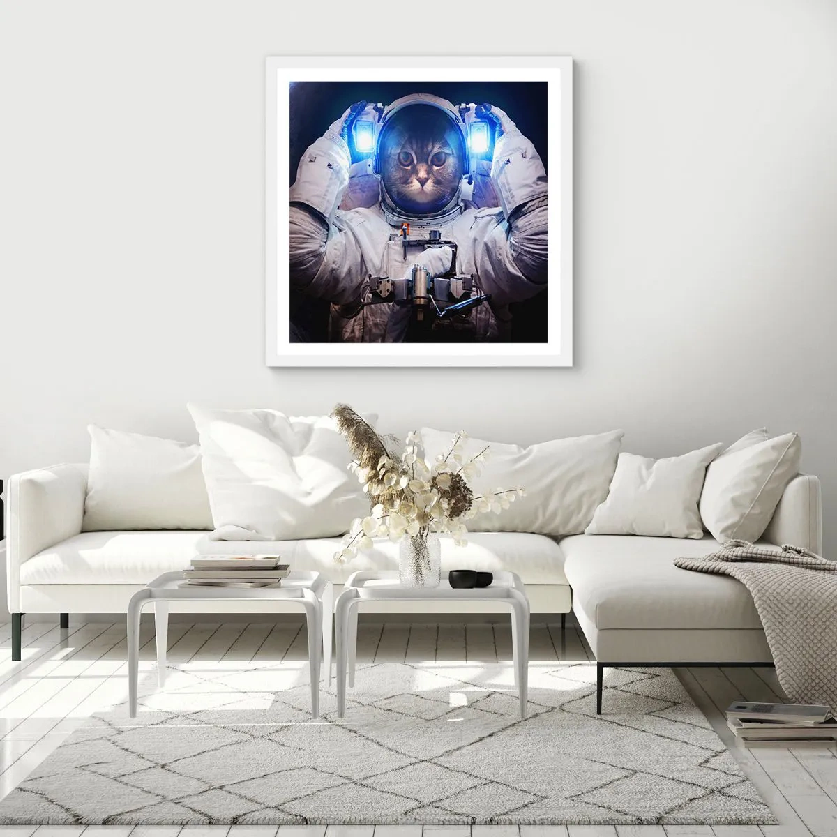 Affiche dans un cadre blanc - Poster - Houston, vous avez un problème - 30x30 cm