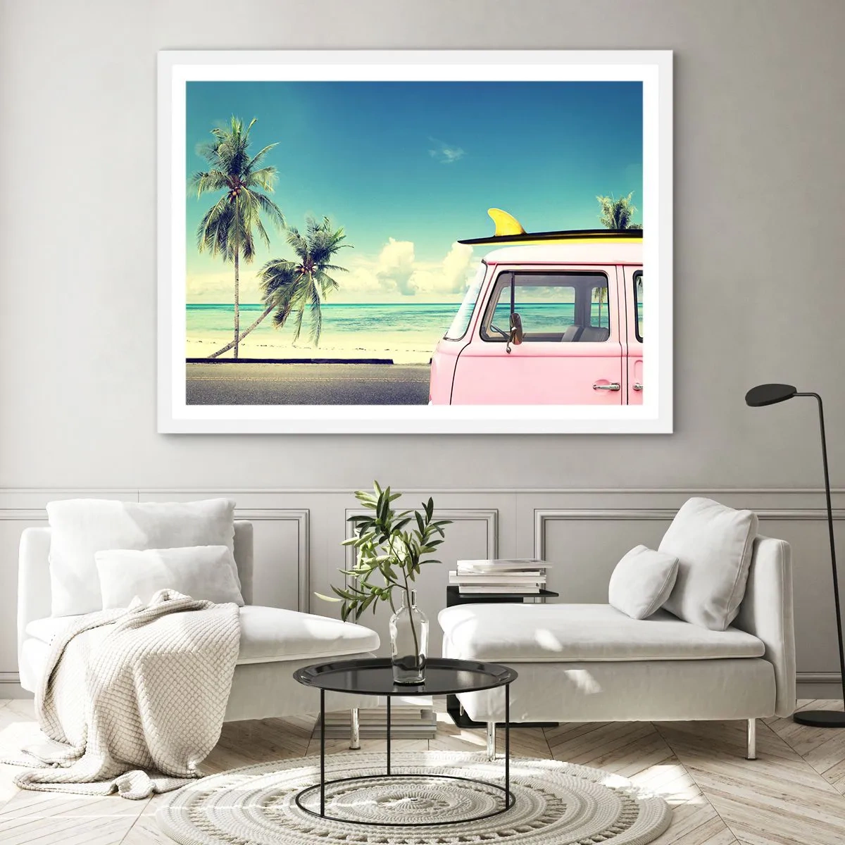 Affiche dans un cadre blanc - Poster - Il est temps de commencer les vacances - 91x61 cm