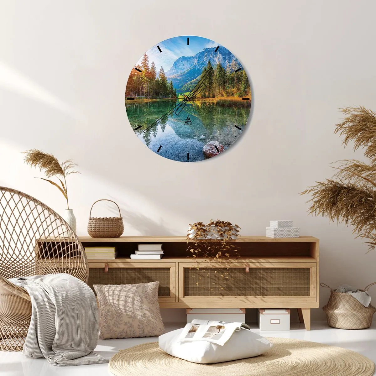 Horloge murale - Pendule murale - Douceur automnale - 40x40 cm