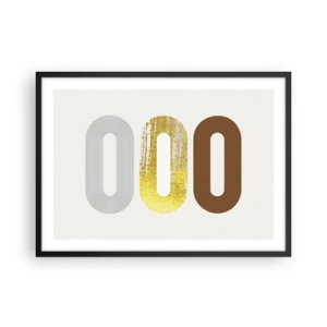 Affiche dans un cadre noir - Poster - Motif abstrait de trois formes géométriques - 70x50cm - Ooo! - Décoration murale moderne pour le salon et la chambre ARTTOR