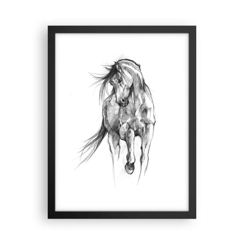 Affiche dans un cadre noir - Poster - D'un trot gracieux - 30x40 cm