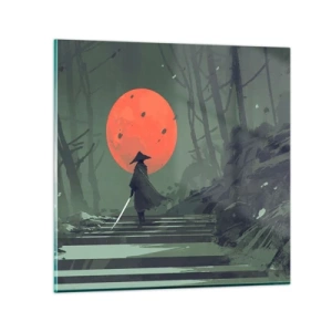 Impression sur verre - Image sur verre - Guerrier de la lune rouge - 30x30 cm