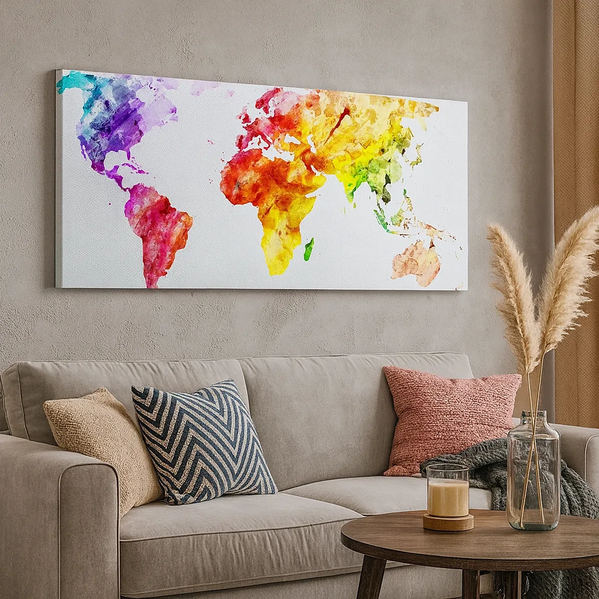Impression sur toile - Image sur toile - Toutes les couleurs du monde - 30x30 cm