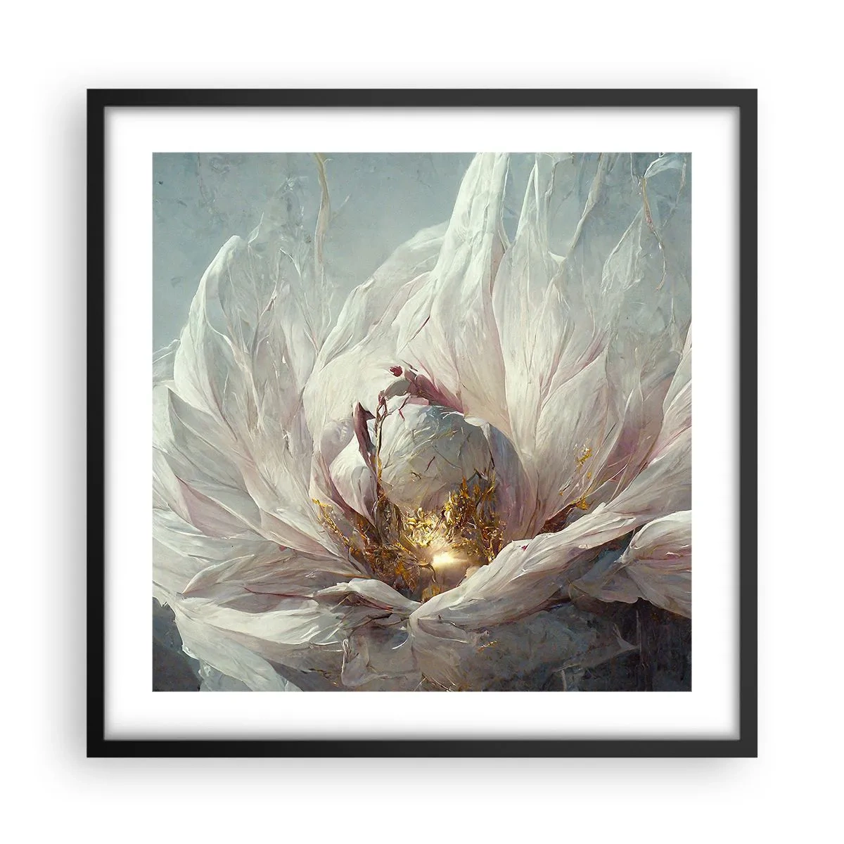 Affiche dans un cadre noir - Poster - Il fleurit une fois tous les cent ans - 50x50 cm
