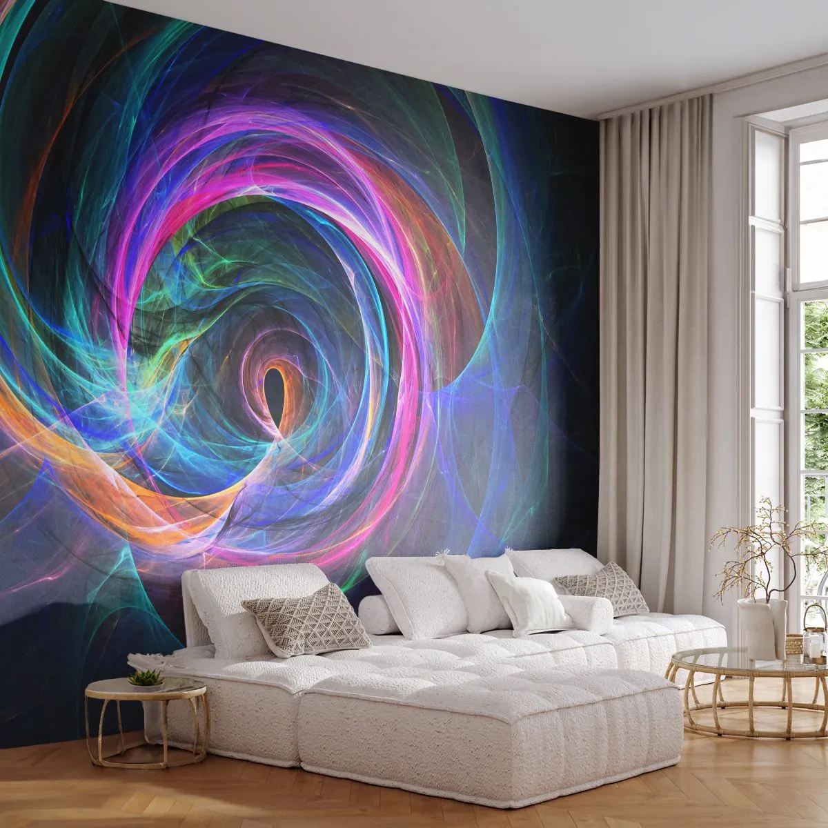 Papier Peint Autocollant Deluxe Sticker - Où m'emmènes-tu ? - Abstraction, Morceau, Vortex - 250x175 cm