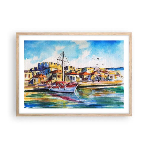 Affiche dans un chêne clair - Poster - Après-midi arc-en-ciel - 70x50 cm