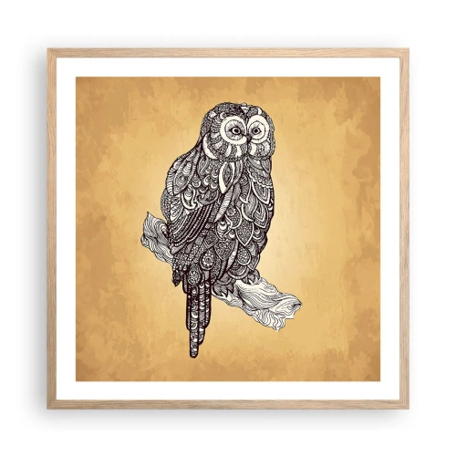 Affiche dans un chêne clair - Poster - Ornements complexes de sagesse - 60x60 cm