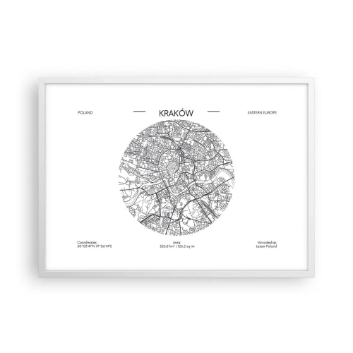 Affiche dans un cadre blanc - Poster - Anatomie de Cracovie - 70x50 cm