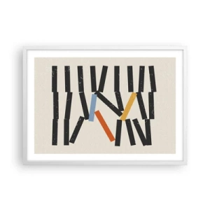 Affiche dans un cadre blanc - Poster - Dominos – composition - 70x50 cm
