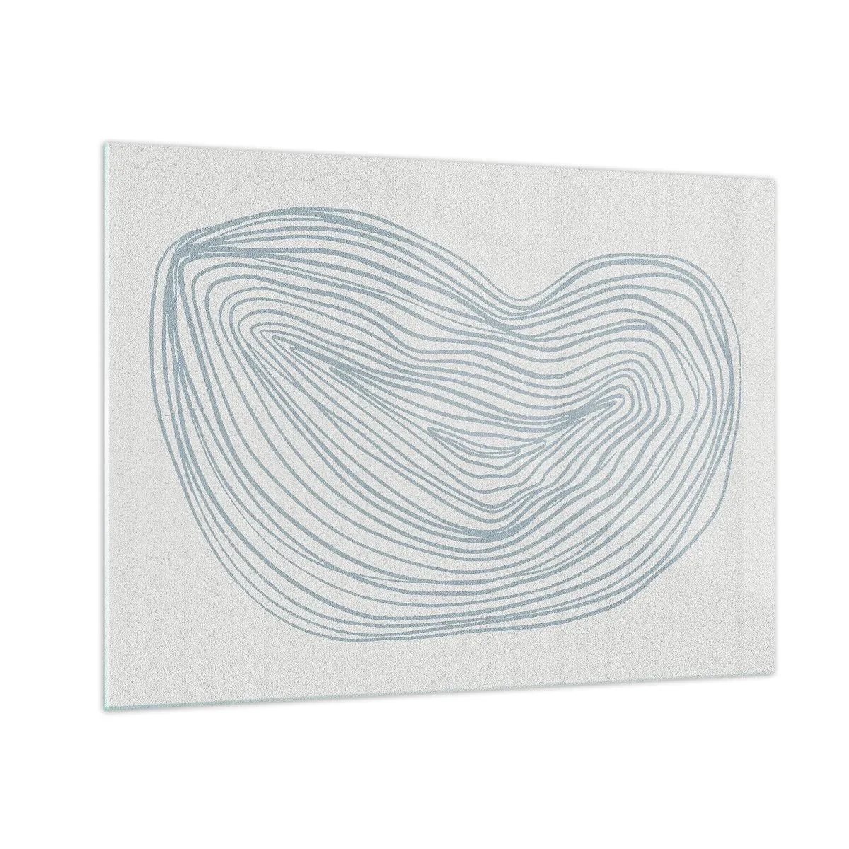 Impression sur verre - Image sur verre - De délicates lignes bleues créent une forme organique et fluide - 70x50cm - Une goutte de sourire - Décoration murale moderne pour le salon et la chambre ARTTOR