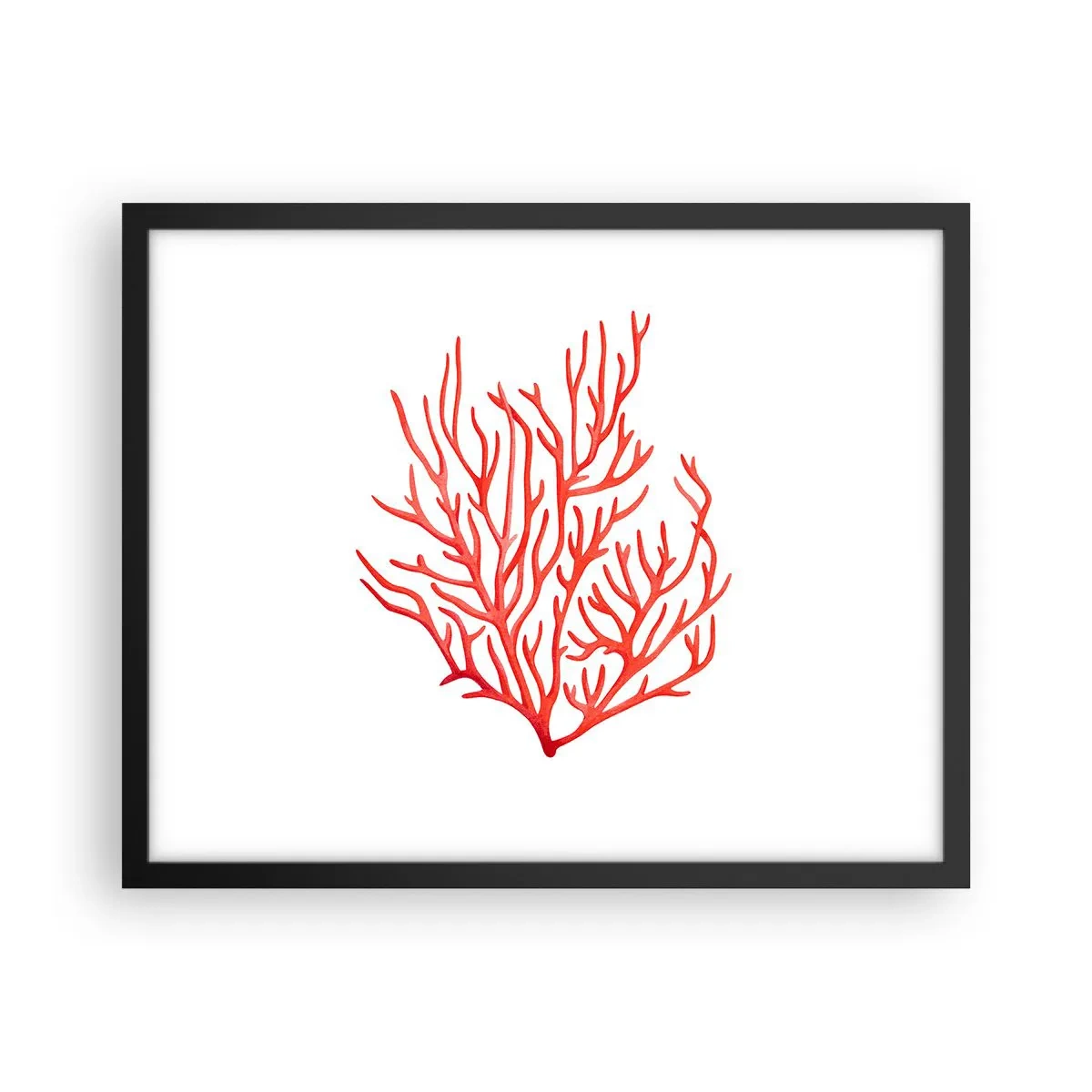 Affiche dans un cadre noir - Poster - Filigrane de corail - 50x40 cm