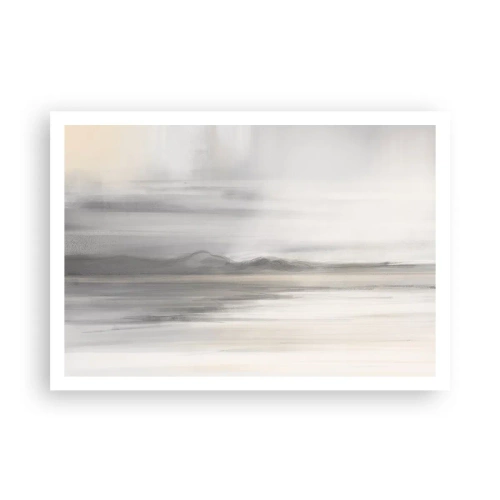 Affiche - Poster - Un paysage subtil aux tons gris et beige - 100x70cm - Distance réfléchie - Décoration murale moderne pour le salon et la chambre ARTTOR