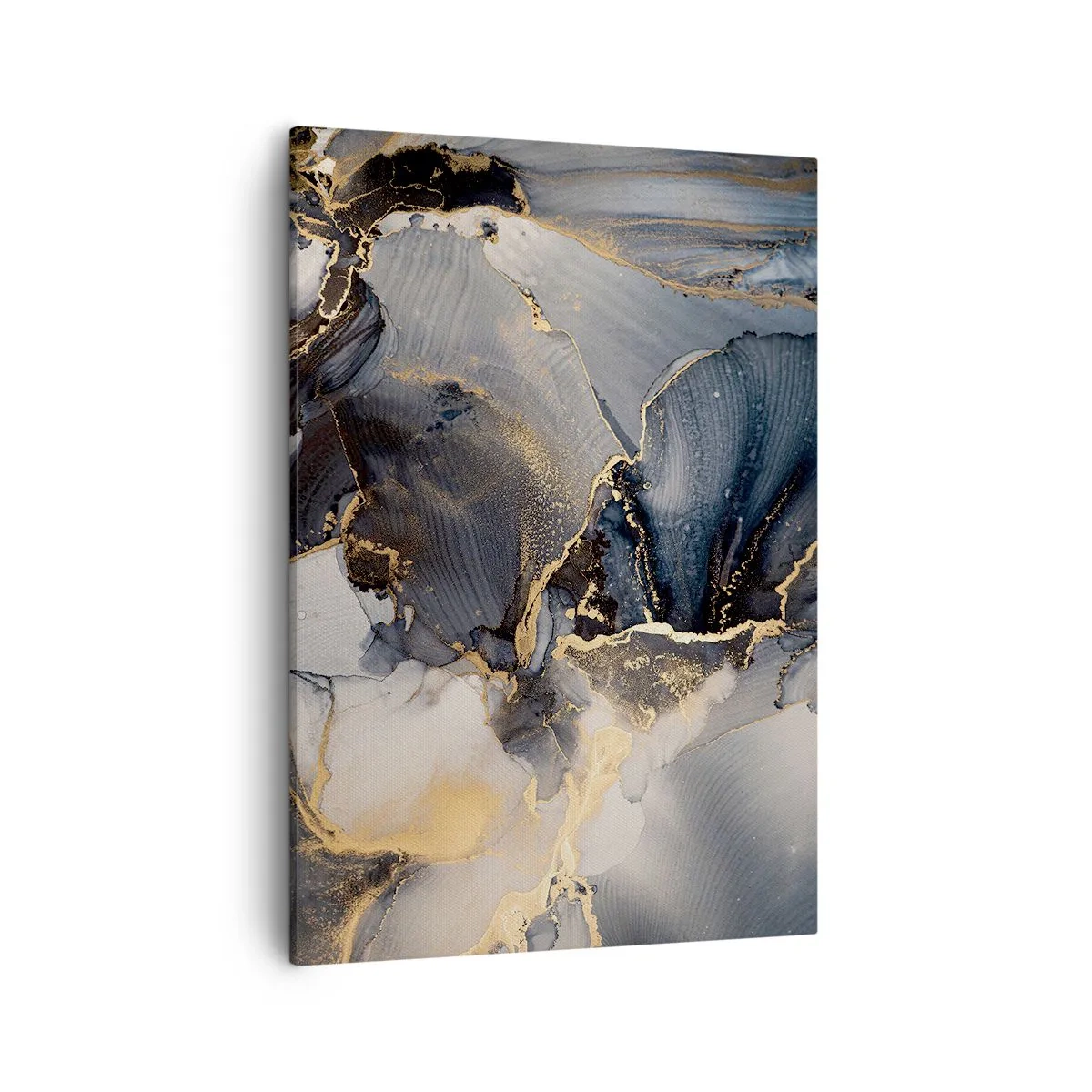 Impression sur toile - Image sur toile - Abstrait or et gris sur toile - 50x70cm - La vie de la pierre - Décoration murale moderne pour le salon et la chambre ARTTOR