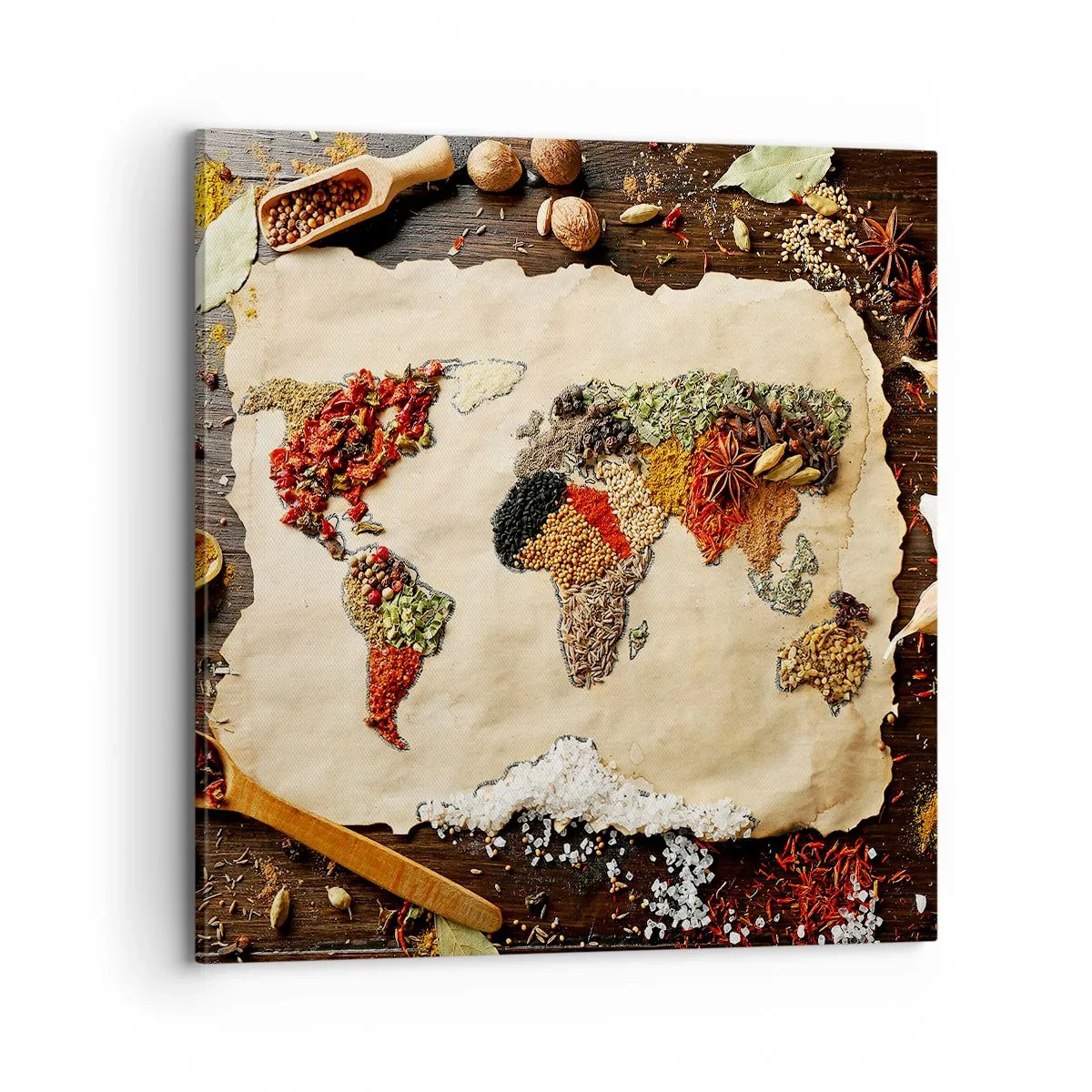 Impression sur toile - Image sur toile - Toutes les saveurs du monde - 70x70 cm