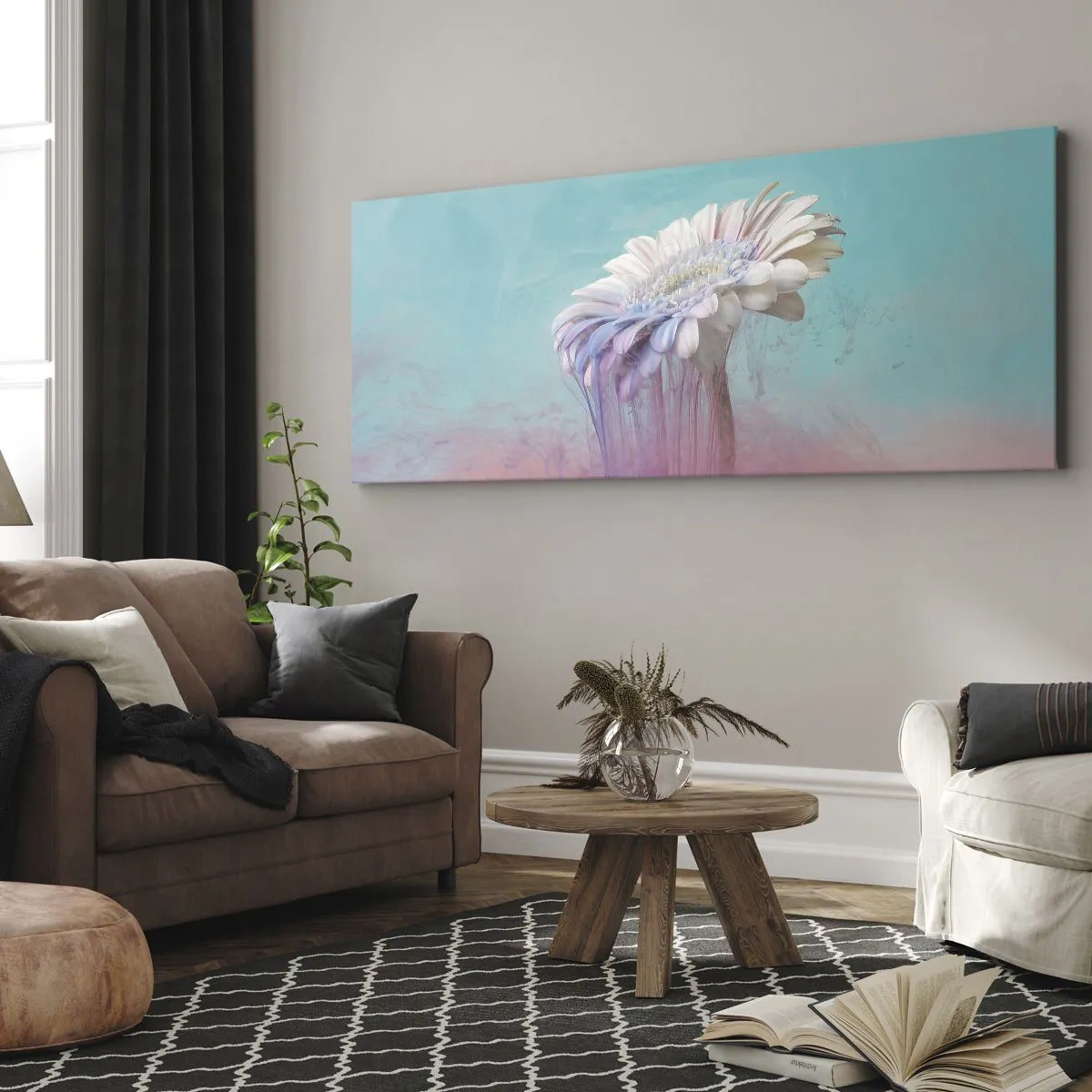 Impression sur toile - Image sur toile - Le monde souterrain des fleurs - 100x40 cm