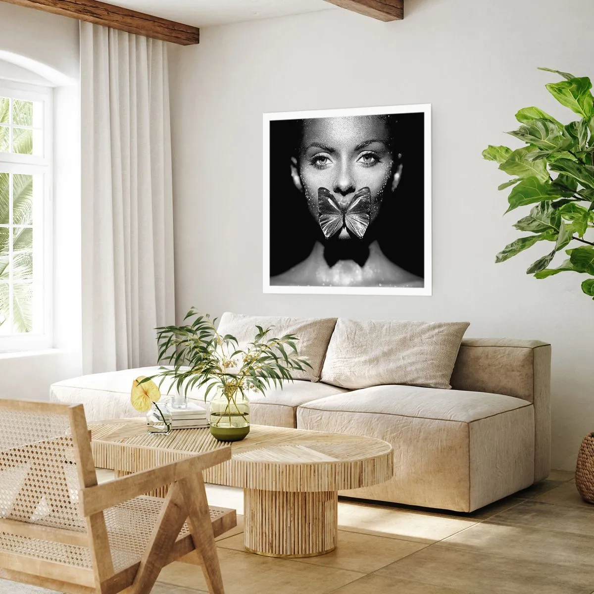 Affiche - Poster - Baiser papillon - 60x60 cm