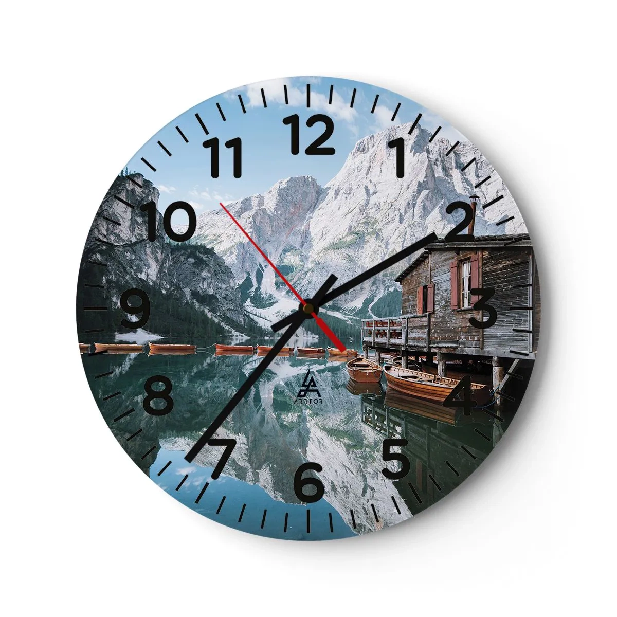 Horloge murale - Pendule murale - Un matin cristallin en montagne - 40x40 cm