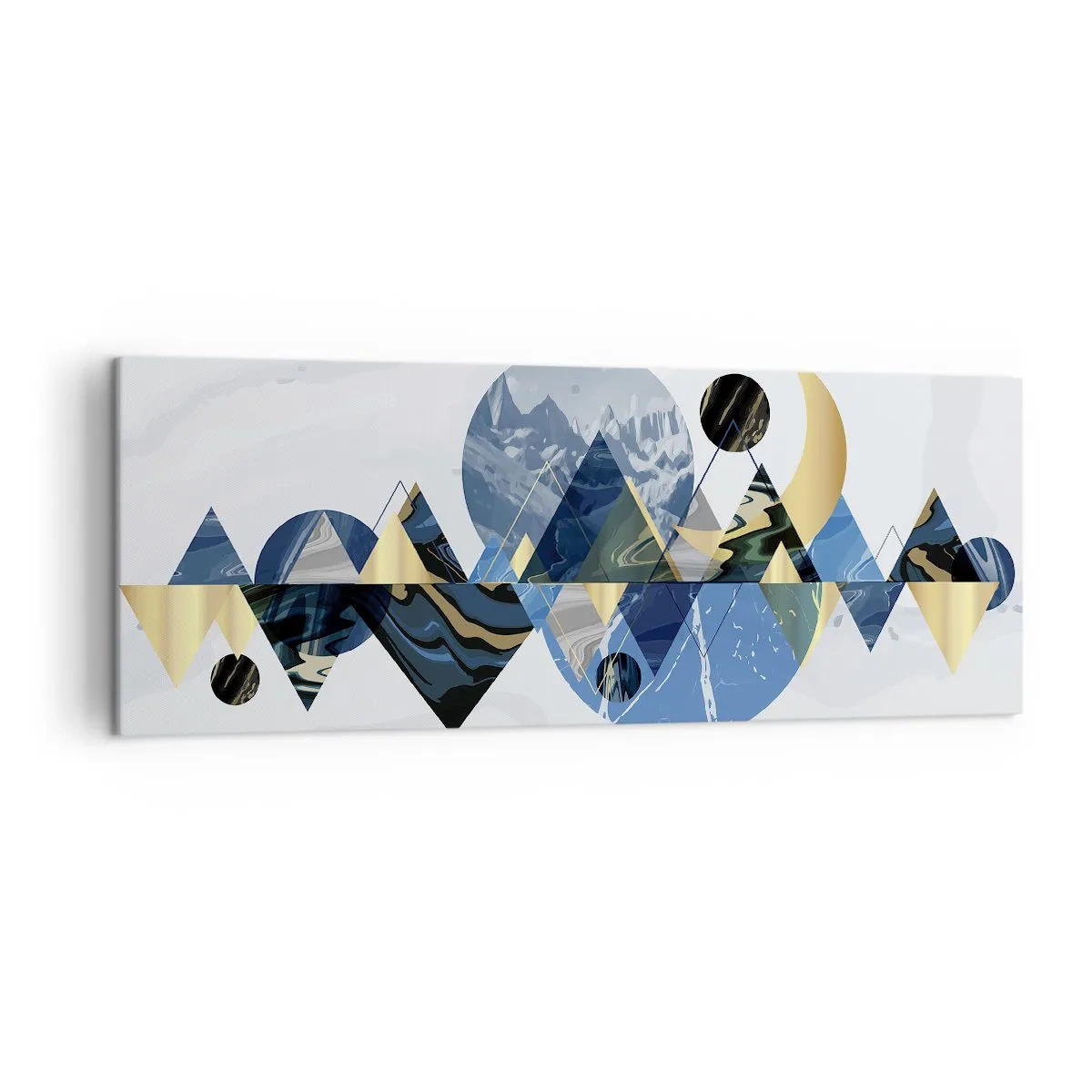 Impression sur toile - Image sur toile - Motifs géométriques abstraits avec des motifs de montagne - 140x50cm - Paysage géométrique - Décoration murale moderne pour le salon et la chambre ARTTOR