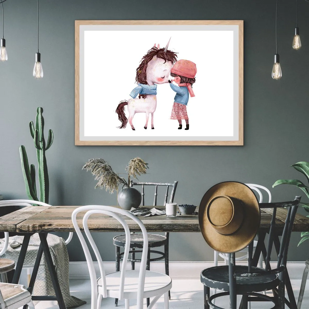 Affiche dans un chêne clair - Poster - Histoire d'hiver - 50x40 cm