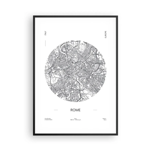 Affiche dans un cadre noir - Poster - Anatomie de Rome - 70x100 cm