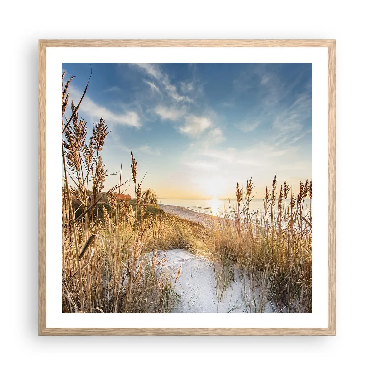 Affiche dans un chêne clair - Poster - Plage du nord - 60x60 cm