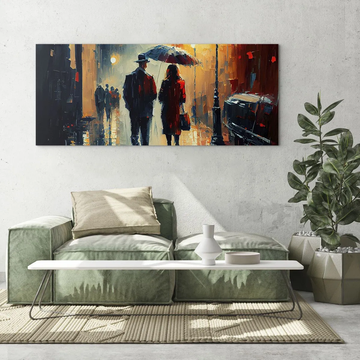 Impression sur verre - Image sur verre - Histoire d'amour urbaine - 100x40 cm