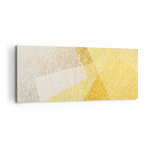 Impression sur toile - Image sur toile - Formes géométriques aux tons dorés et clairs - 120x50cm - Météo géométrique - Décoration murale moderne pour le salon et la chambre ARTTOR