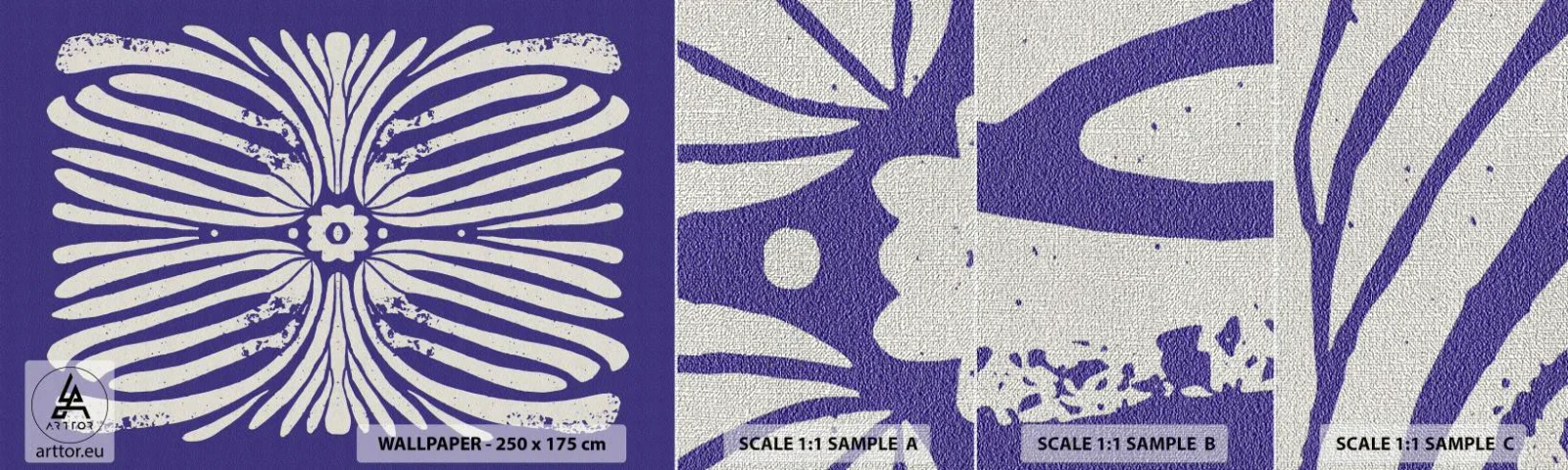 Échantillon de Papier Peint Premium Canvas - Inspirations ethniques - Bohème, Botanique, Morceau - 100x30 cm