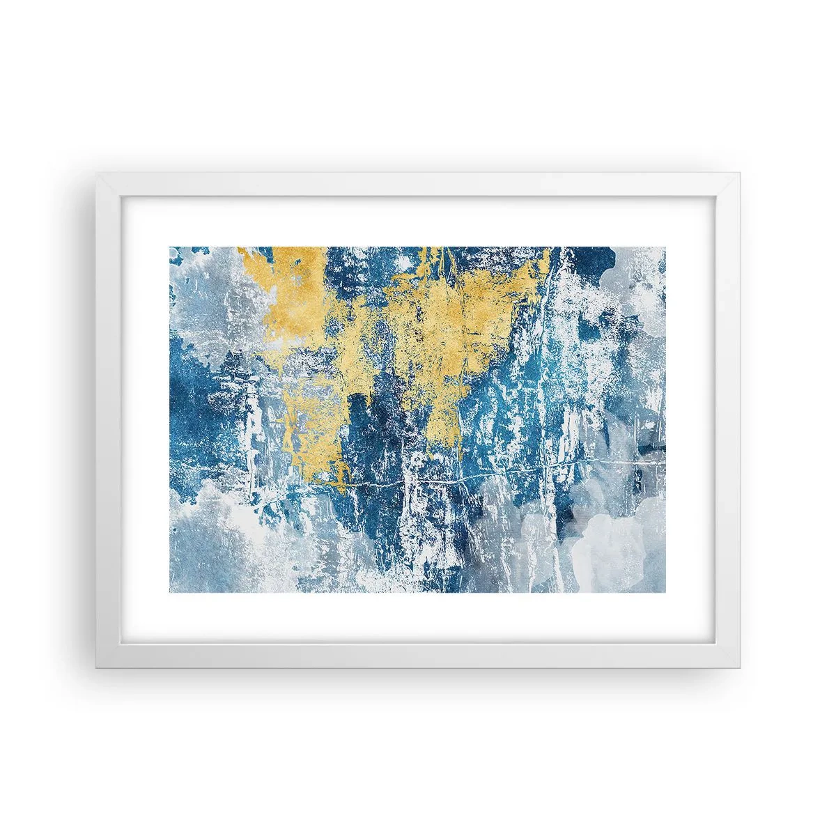 Affiche dans un cadre blanc - Poster - Abstraction du temps - 40x30 cm