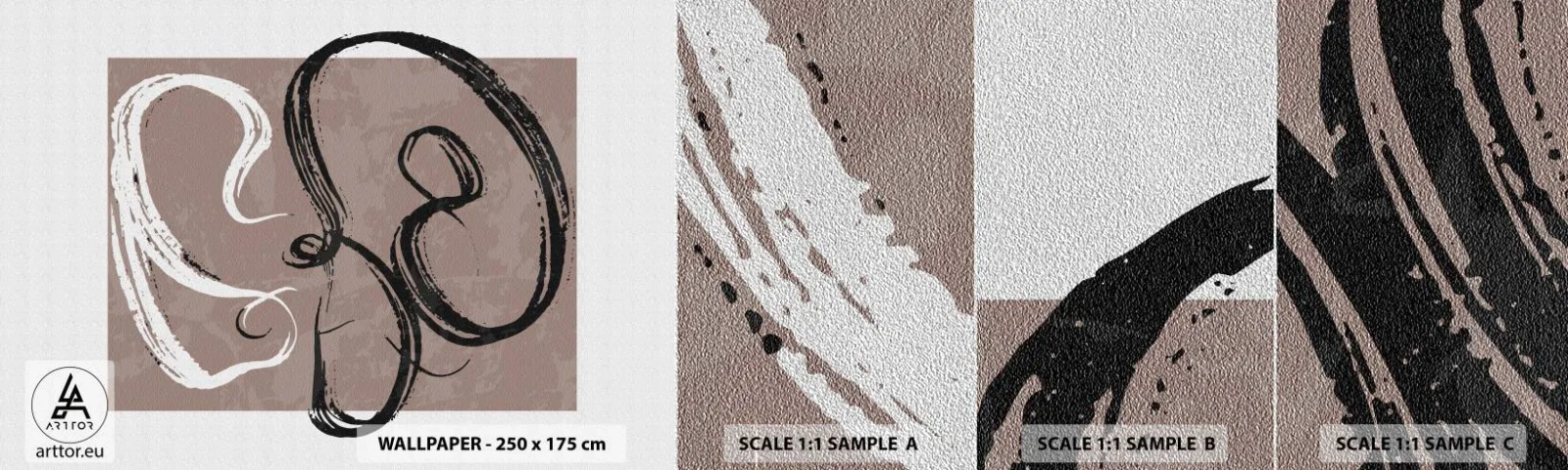 Échantillon de Papier Peint Premium Sand - Composition – la recherche de la plénitude - Minimalisme, Morceau, Abstraction - 100x30 cm