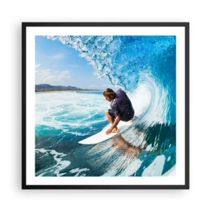 Affiche dans un cadre noir - Poster - Danse avec les vagues - 60x60 cm