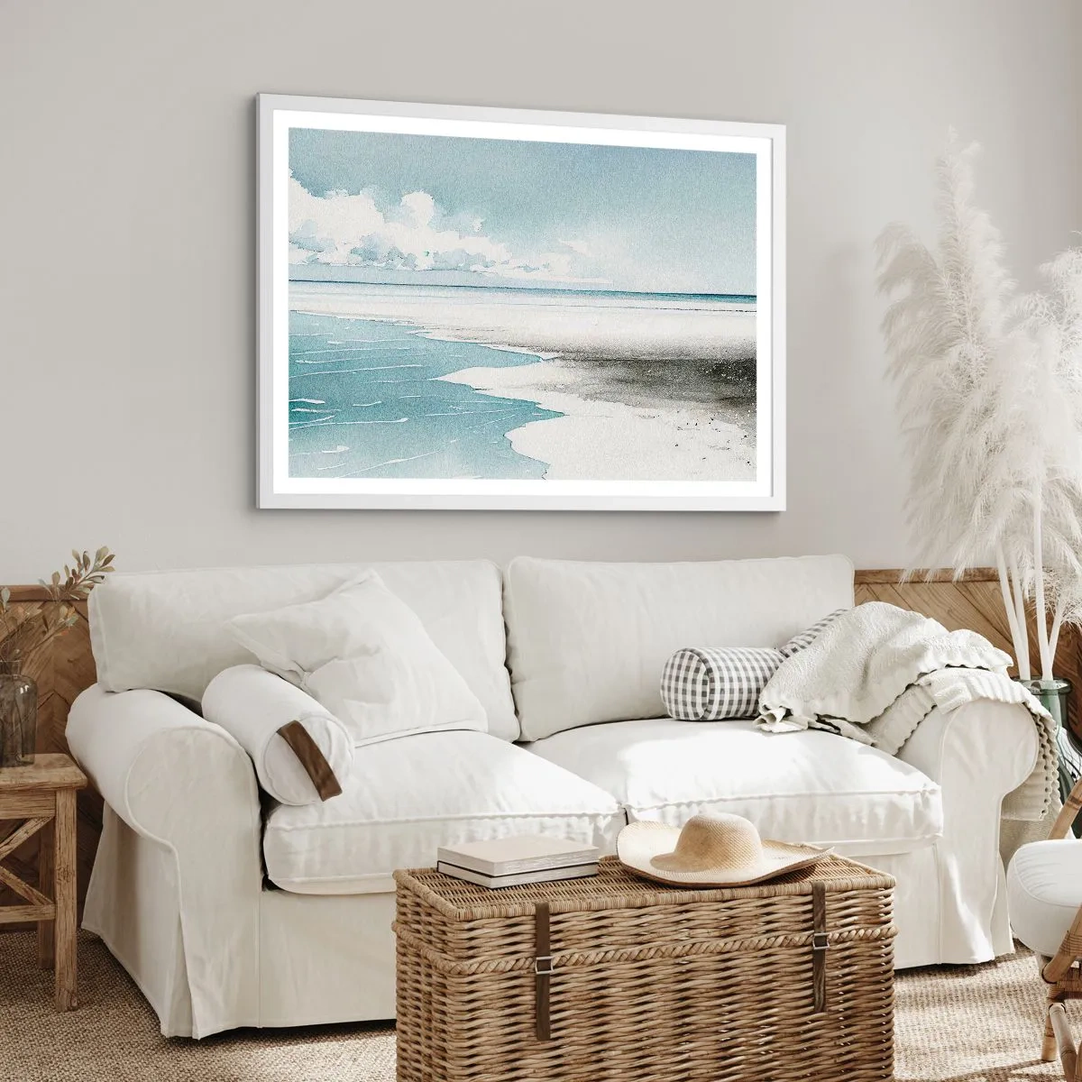 Affiche dans un cadre blanc - Poster - Marée douce - 40x30 cm