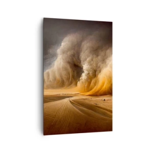 Impression sur toile - Image sur toile - Impressionnante tempête de sable dans le désert - 80x120cm - La colère du désert - Décoration murale moderne pour le salon et la chambre ARTTOR