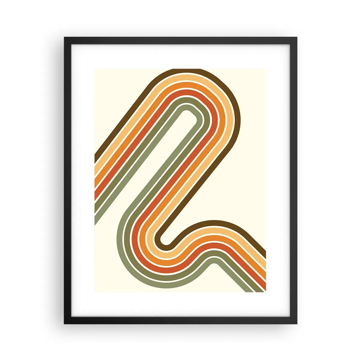 Affiche dans un cadre noir - Poster - En zig zag vers le but - 40x50 cm