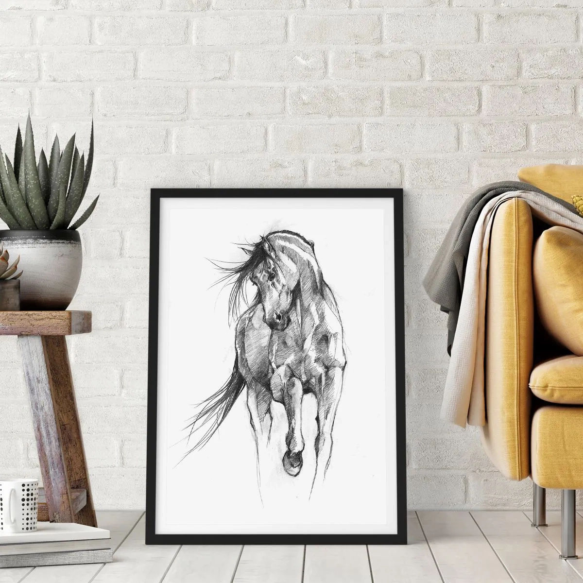 Affiche dans un cadre noir - Poster - D'un trot gracieux - 70x100 cm