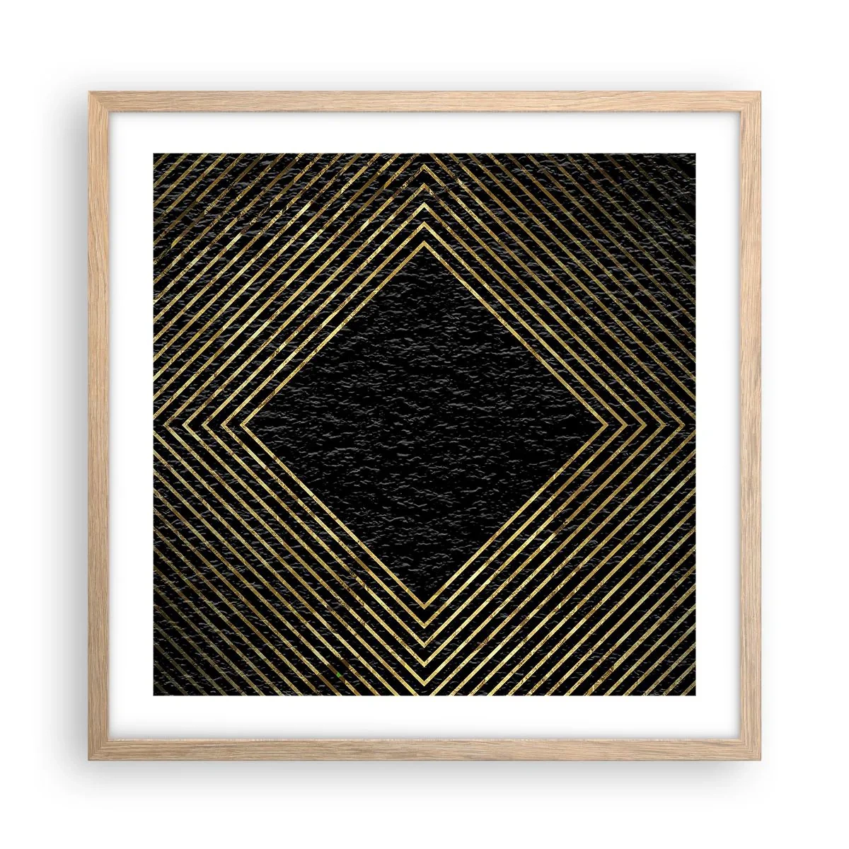 Affiche dans un chêne clair - Poster - Géométrie dans un style glamour - 50x50 cm