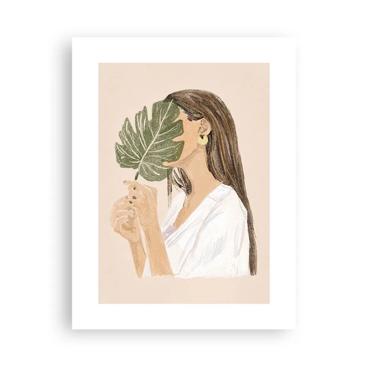 Affiche - Poster - Portrait mystérieux avec un éventail - 30x40 cm