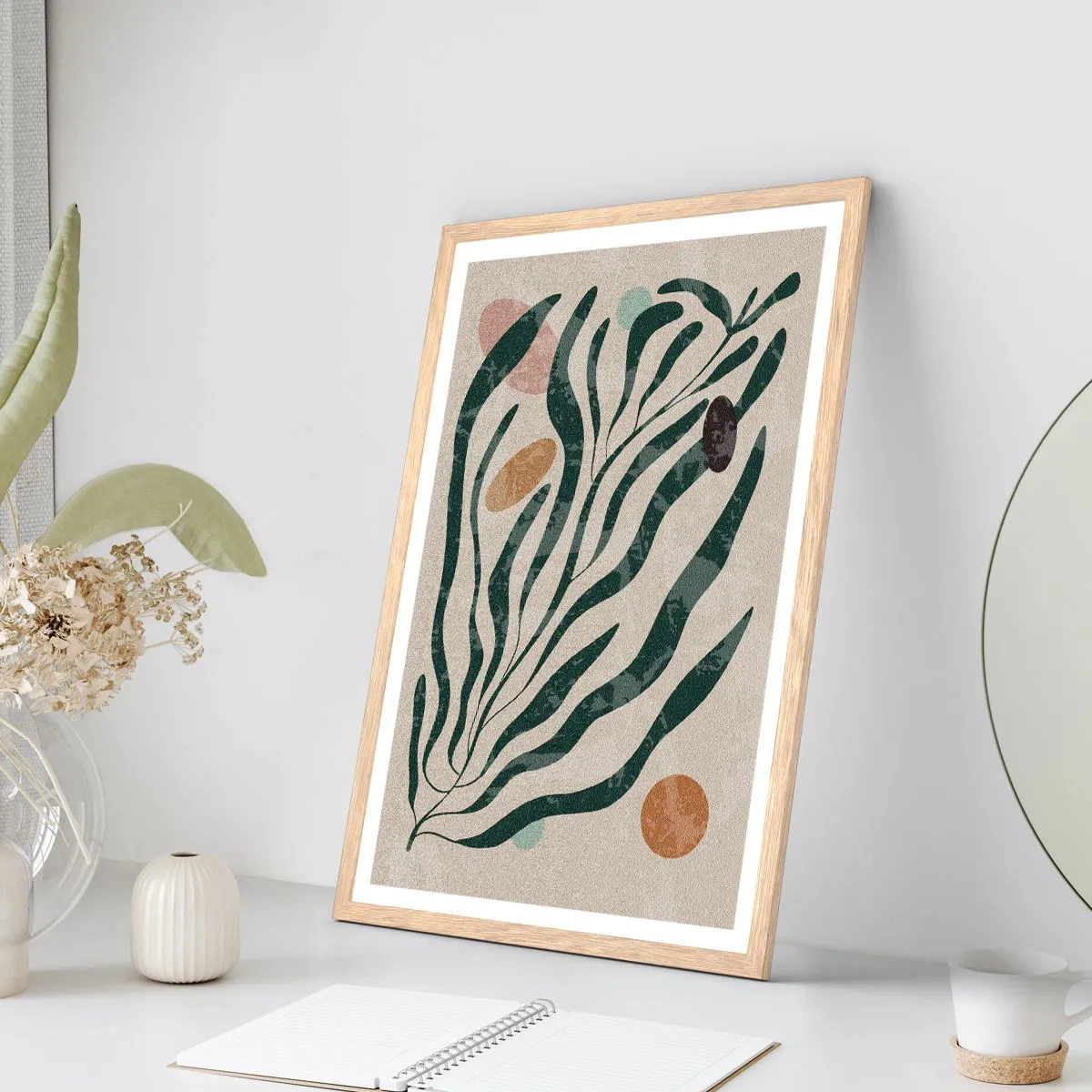 Affiche dans un chêne clair - Poster - Parmi la verdure - 61x91 cm