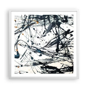 Affiche dans un cadre blanc - Poster - Abstraction expressionniste - 60x60 cm