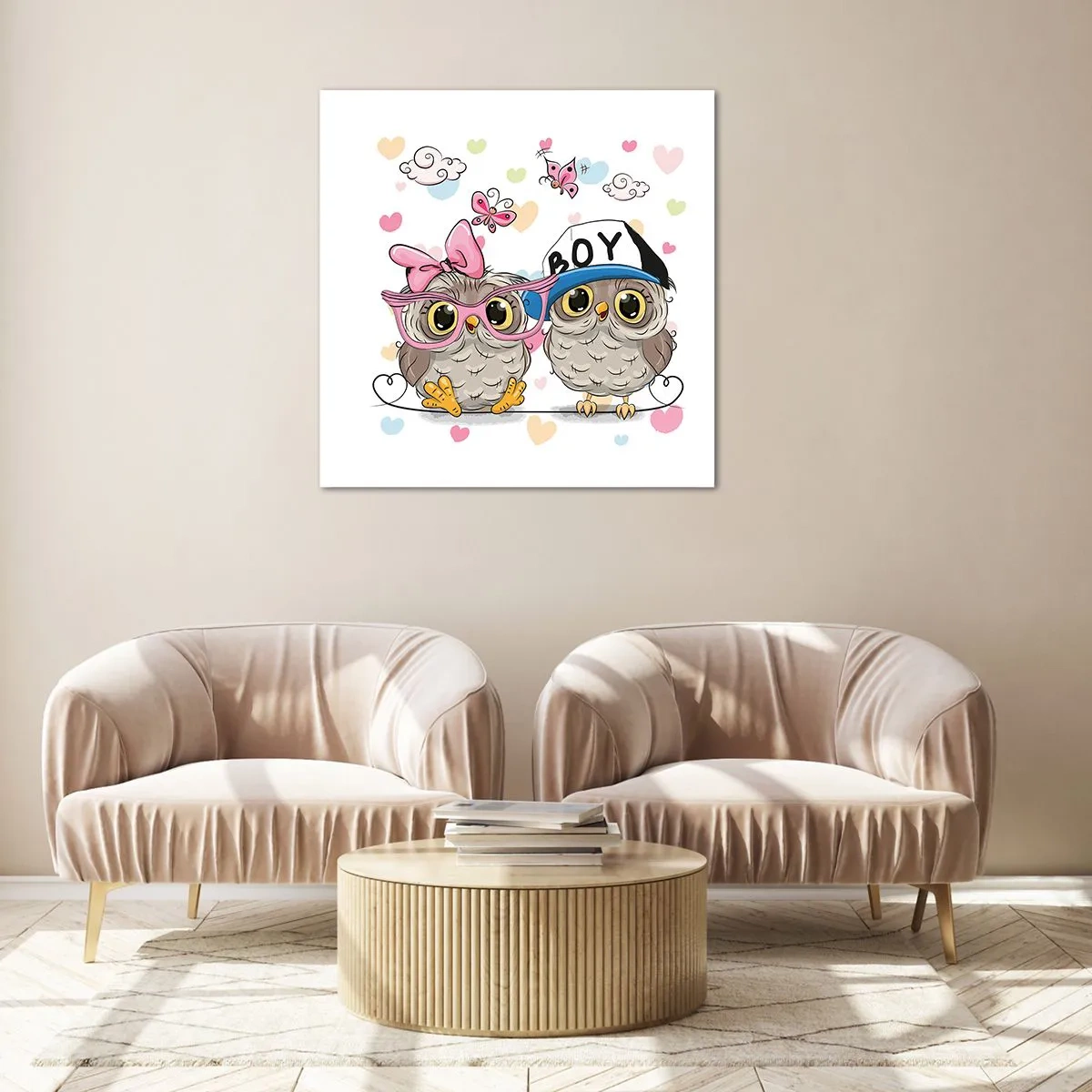 Impression sur verre - Image sur verre - On s'aime! - 50x50 cm