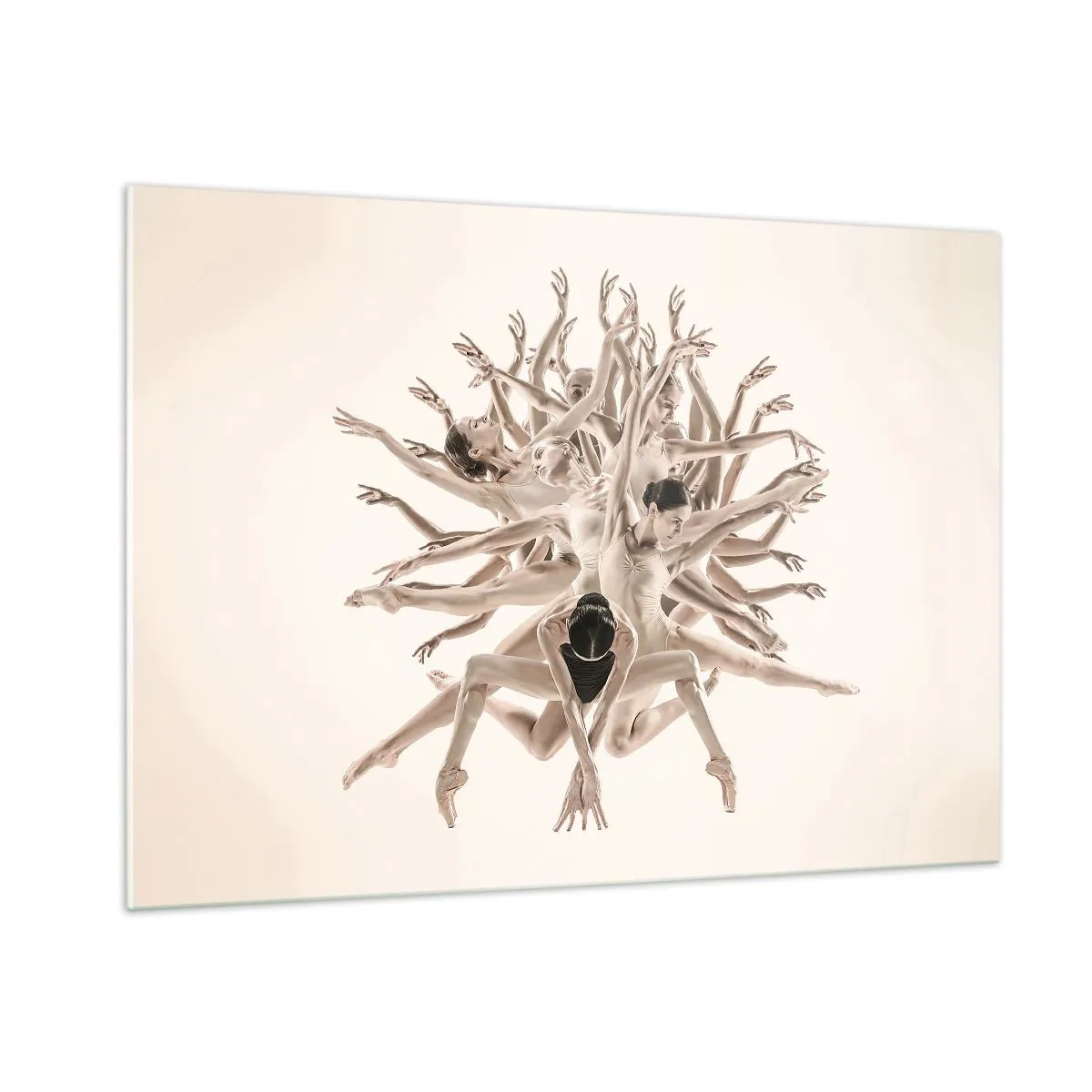 Impression sur verre - Image sur verre - Une composition de danseurs dans un arrangement dynamique artistique - 100x70cm - S'épanouir en danse - Décoration murale moderne pour le salon et la chambre ARTTOR