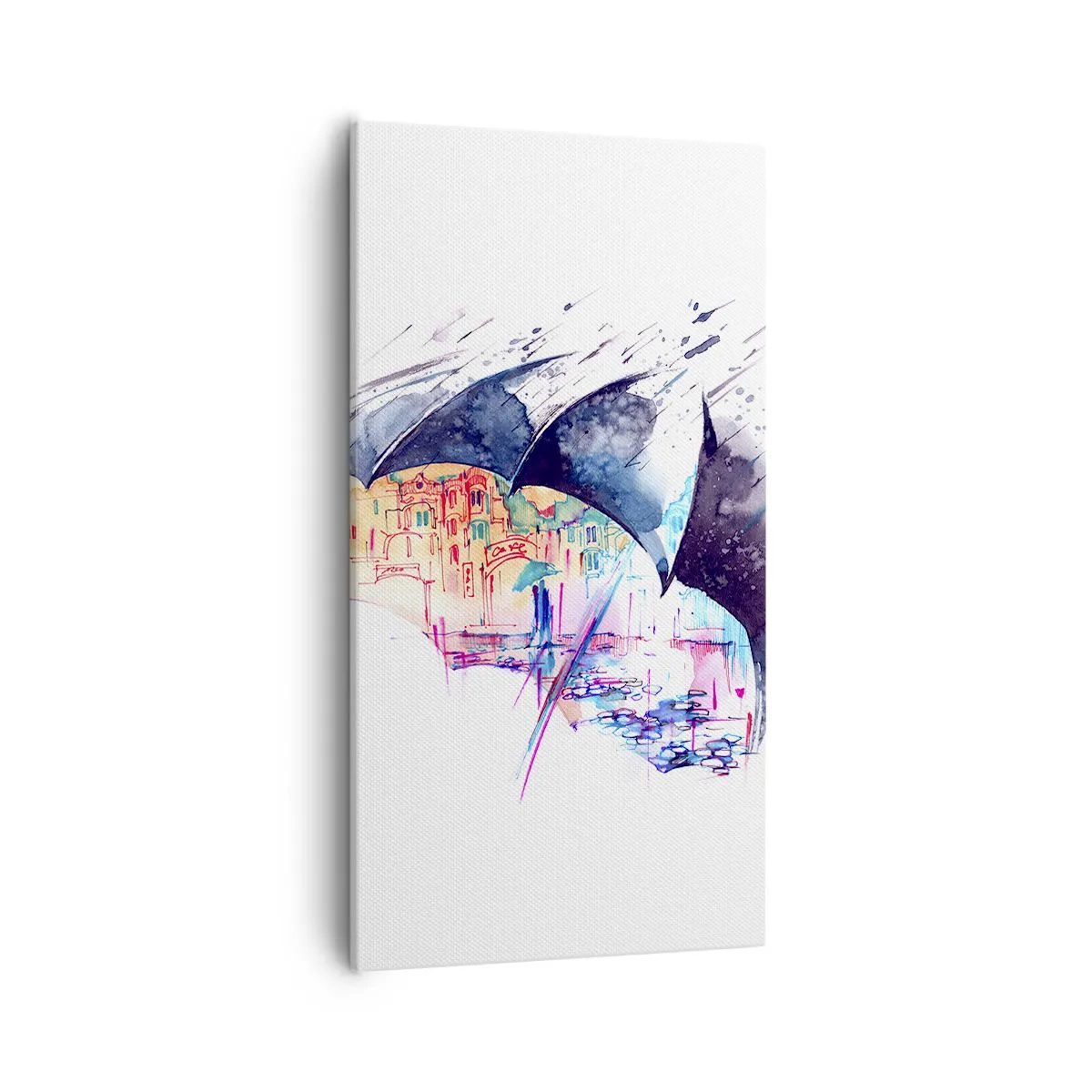 Impression sur toile - Image sur toile - Se promener sous la pluie - 55x100 cm