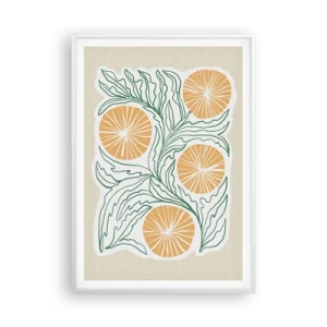 Affiche dans un cadre blanc - Poster - Ethnique avec une pointe d'abstraction - 70x100 cm