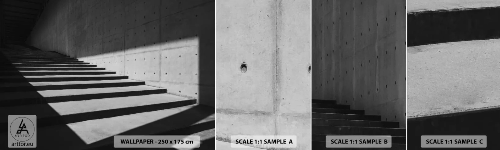 Échantillon De Papier Peint Standard Eco - La beauté brute du modernisme - Industriel, Architecture, Escaliers - 100x30 cm
