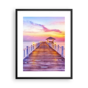 Affiche dans un cadre noir - Poster - Le silence lilas-doré du soir - 40x50 cm