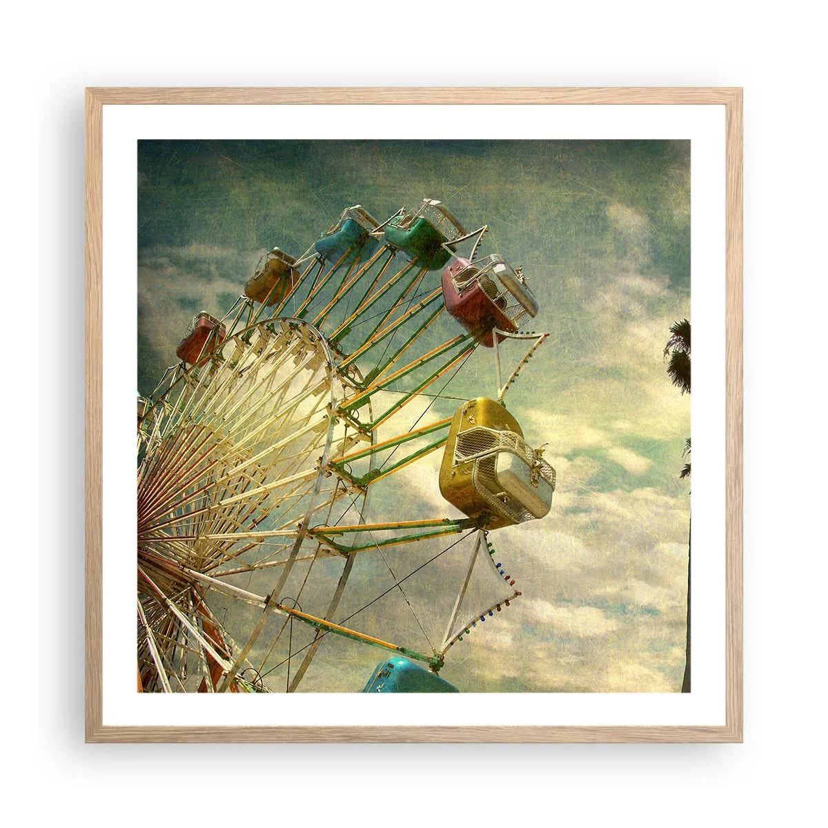 Affiche dans un chêne clair - Poster - On va faire la fête - 60x60 cm