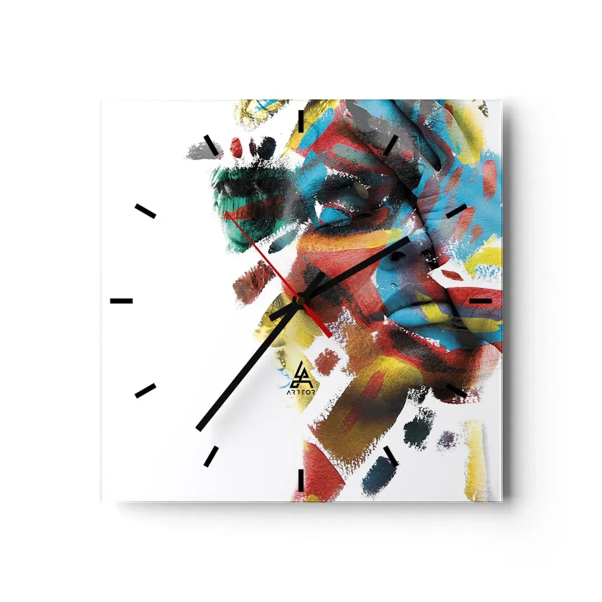 Horloge murale - Pendule murale - Personnalité colorée - 40x40 cm