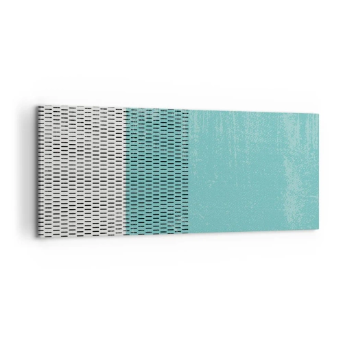 Impression sur toile - Image sur toile - Composition géométrique avec turquoise et lignes - 120x50cm - Composition équilibrée - Décoration murale moderne pour le salon et la chambre ARTTOR